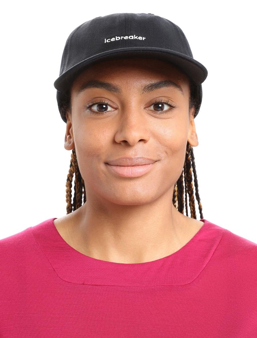 Women's Icebreaker Unisex Merino 6 Panel Hats Black | CA 1466YXFU